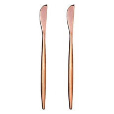 邸家本舖 歐風純色餐具 304不鏽鋼餐刀, 玫瑰金, 2支