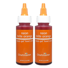 Chefmaster Liqua 凝膠食用色素霓虹亮橙色, 65g, 2個