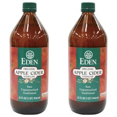 伊甸有機生蘋果醋, 946ml, 2個