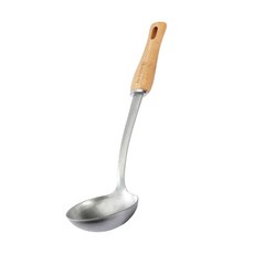 de Buyer 畢耶 蜂蠟木柄系列 調理湯勺 2701.02 150g, 1支, Silver