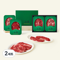 산청 유기농 인증 한우 1++등급 구이 선물세트 (냉장), 800g, 2세트