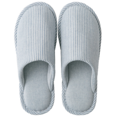 His N 條紋棉質室內鞋 拖鞋 客廳拖鞋, 藍色(G7133), 1個