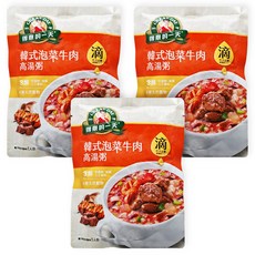 得意的一天 滴雞精高湯粥韓式泡菜牛肉 320g 3包-暖心暖胃 道地風味
