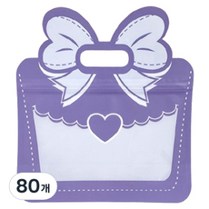 마켓감성 리본 스몰띵즈 지퍼팩, 퍼플, 80개
