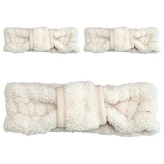 Prime毛巾洗臉髮帶, 米色, 3個