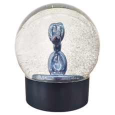 Balloon Dog Globe 閃光七彩氣球狗造型水晶球 - 鈦黑色, 高11cm