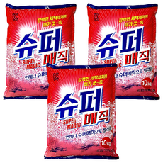 크린테크 슈퍼매직 분말세제 리필, 10kg, 3개