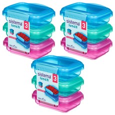 sistema Systema 矩形彩色密封容器(3種), 3組