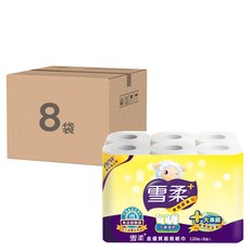 雪柔 金優質廚房紙巾 120組 雙層, 6捲, 8袋