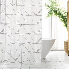 Saenghwalgongsik 北歐風格防水浴簾, 白色, 1個