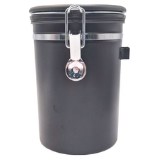 單向排氣閥咖啡密封罐 1800ml 黑色 (附鋼勺), 1個