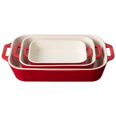 staub 焗烤盤3件組, 櫻桃紅色, 1組