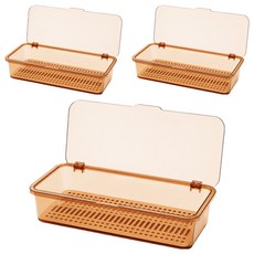 서랍 정리 뚜껑형 주방 수저통, 브라운, 3개 브라운, 3개