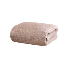 華妃嚴選珊瑚絨浴巾 竹炭抗菌 精美掛勾, 駝色, 1條