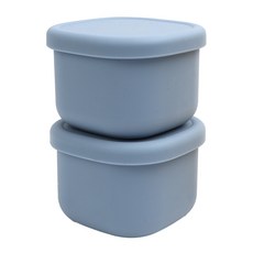 2deco 矽膠食品保鮮盒, 藍色, 220ml, 2個