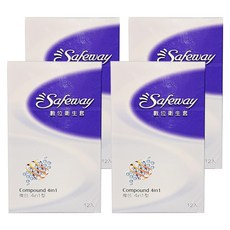 Safeway 衛生套 複合4in1型 52mm, 12個, 4盒
