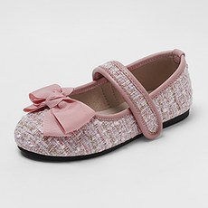 CHAAKAN 女童 Ette 毛呢魔鬼氈蝴蝶結平底鞋 PMFBR1h901