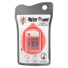 Water Power 鹽水燈 英文版 照明時間120小時 最大功率0.5W 最大流明50lm, 淡紅色, 1個