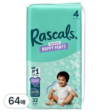 Rascals 優質棉柔舒適褲型尿布, 64張, 第4階段