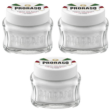 PRORASO 敏感肌 鬍前軟化膏 白標 100ml, 3罐