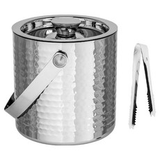 德國 VEGA Arvada錘紋不鏽鋼雙層冰桶 + 冰夾 附蓋, 1個, 3.4L