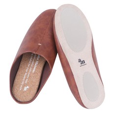 Objet Maison 經典皮革居家拖鞋, 1個, Brown