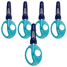 MILAN 小瓢蟲學童安全可攜式剪刀 含刀柄套, 藍色, 5支