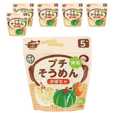 和寓良品 寶寶鮮蔬南瓜細麵, 適合5個月以上的寶寶, 天然純小麥, 無鹽, 易煮好消化, 100g, 6包