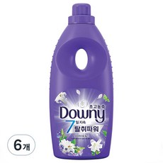 다우니 7일 지속 탈취파워 초고농축 섬유유연제 화이트티와 릴리 본품, 1L, 6개