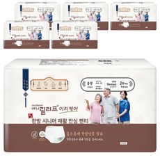 Anirilease漢方康復安心成人尿布 褲型 白色, 中型, 20入, 6包