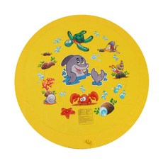 戶外噴水戲水墊 PVC材質 直徑170cm, 黃色海豚, 1個