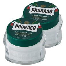 PRORASO 鬍前軟化膏 綠標 沁涼薄荷, 95%以上天然成分，100ml, 2罐