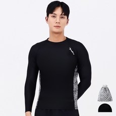 아쿠아티카 남성용 래쉬가드 상의 티 AQAMAG + 스판수모 + 비닐백세트