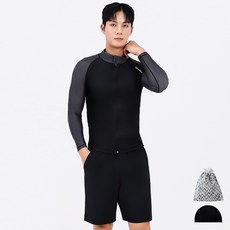 aquatica 男款防磨衣 AQAMAK 拉鍊式防磨衣+ PZ短褲 彈性泳帽 3件組