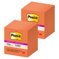 3M Post-it 利貼 強力黏著便條紙 654-5 90張 5本, 螢光橘, 2個