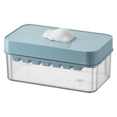 PINMOO 品沐 尖叫熊單層按壓制冰盒, 1個, 藍色