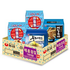 Nongshim 農心 梨紅冬冷拌麵 2袋+蘿蔔泡菜水冷麵+蕎麥冷麵, 1組