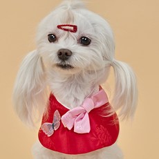 DOG-i 狗狗蝴蝶結韓服披肩, 紅色, 1個