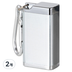 캐시리치 키링형 휴대용 미니 재떨이 캠핑 흡연 에티켓템 3.1 x 5.2 cm, 820 실버, 2개