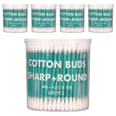 URBAN LEAVES 美容棉籤 圓形+尖頭, 200支, 5罐