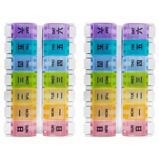 Fullicon 護立康 彩虹雙週彈跳保健盒, 14格大容量, 多種藥品保健食品適用, 2個