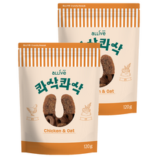 올리브 강아지 콰삭콰삭 트릿, 120g, 2개, 혼합맛(치킨/오트)