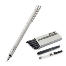 LAMY 鋼筆標誌高級實用套組, EF, Brushed Steel