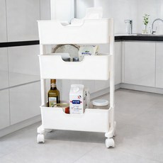 보노하우스 로만 슬림 3단 트롤리, 화이트