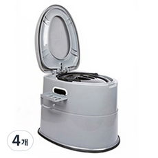 Dearmomo 老人露營移動式分離型坐便器, 4個, 灰色