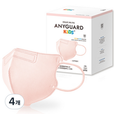 ANYGUARD 童款立體C型口罩 KF94 S號, 30片, 4盒, 奶昔粉色