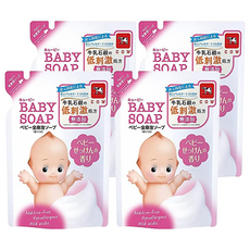 COW STYLE 牛乳石鹼 嬰兒全身用泡泡沐浴乳補充包 皂香, 350ml, 4包