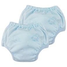 PiYOPiYO 黃色小鴨 小鴨學習褲, 7層防護, 360度包覆, 柔軟親膚透氣, M 90cm, 藍色, 2件