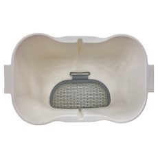 monomog Swing Cat搖搖貓砂盆, 白色, 開放式設計方便貓咪進出, 輕鬆搖動分離貓砂, 1個, 貓砂盆65 x 47 x 34m、弧形貓鏟42 x 25 x 6.4cm