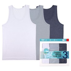 TRY 男士人造絲背心3件組 TNMRN02
